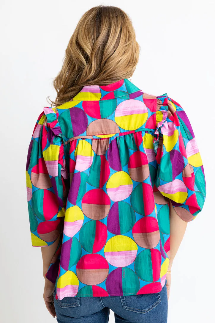 Modern Pop Ruffle Puff Slv Top