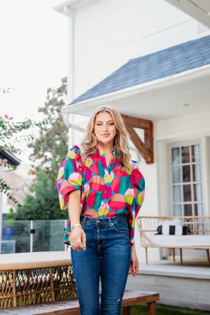Modern Pop Ruffle Puff Slv Top