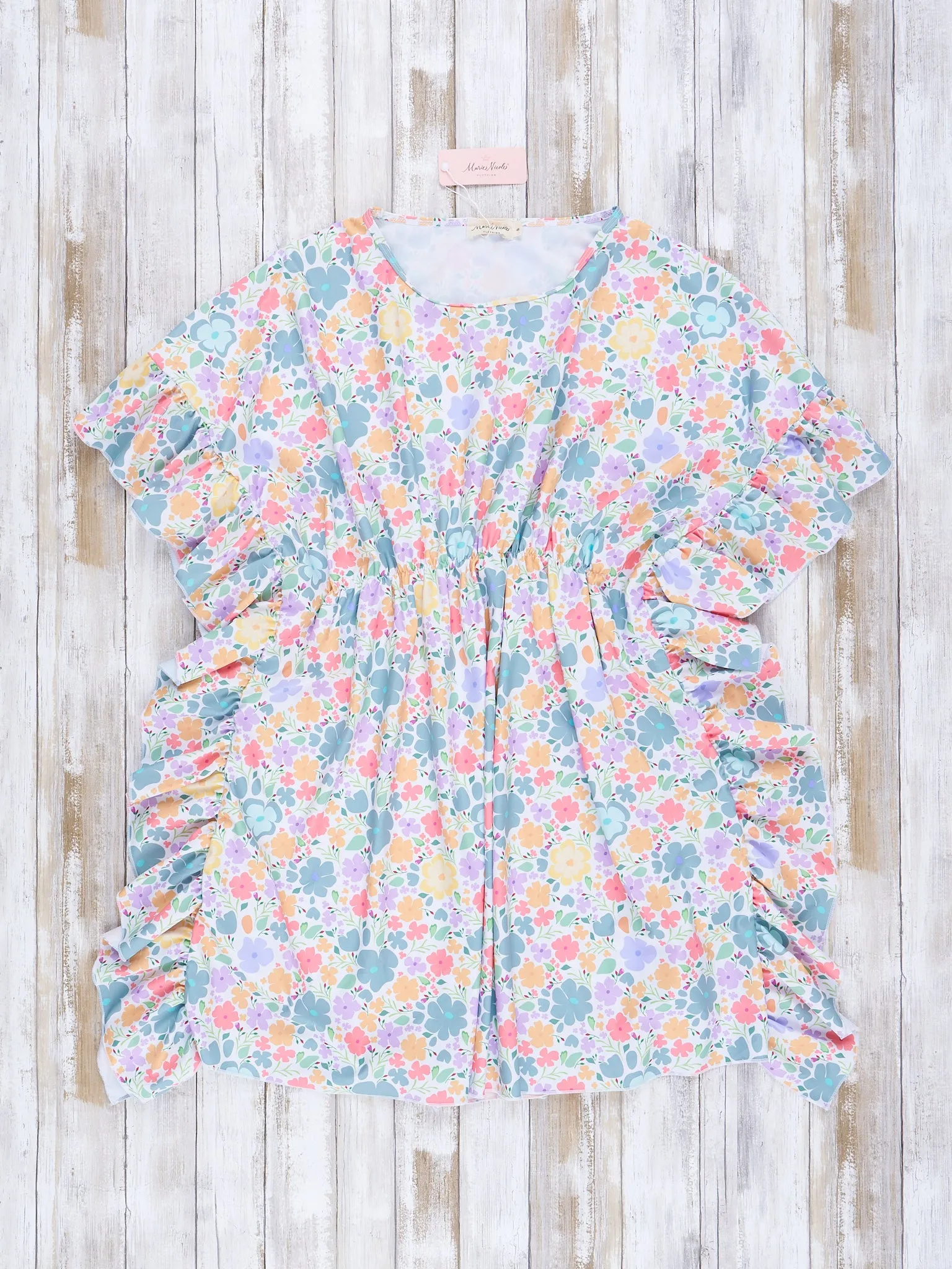 Mom & Me Green Marigolds Swim Cover Up