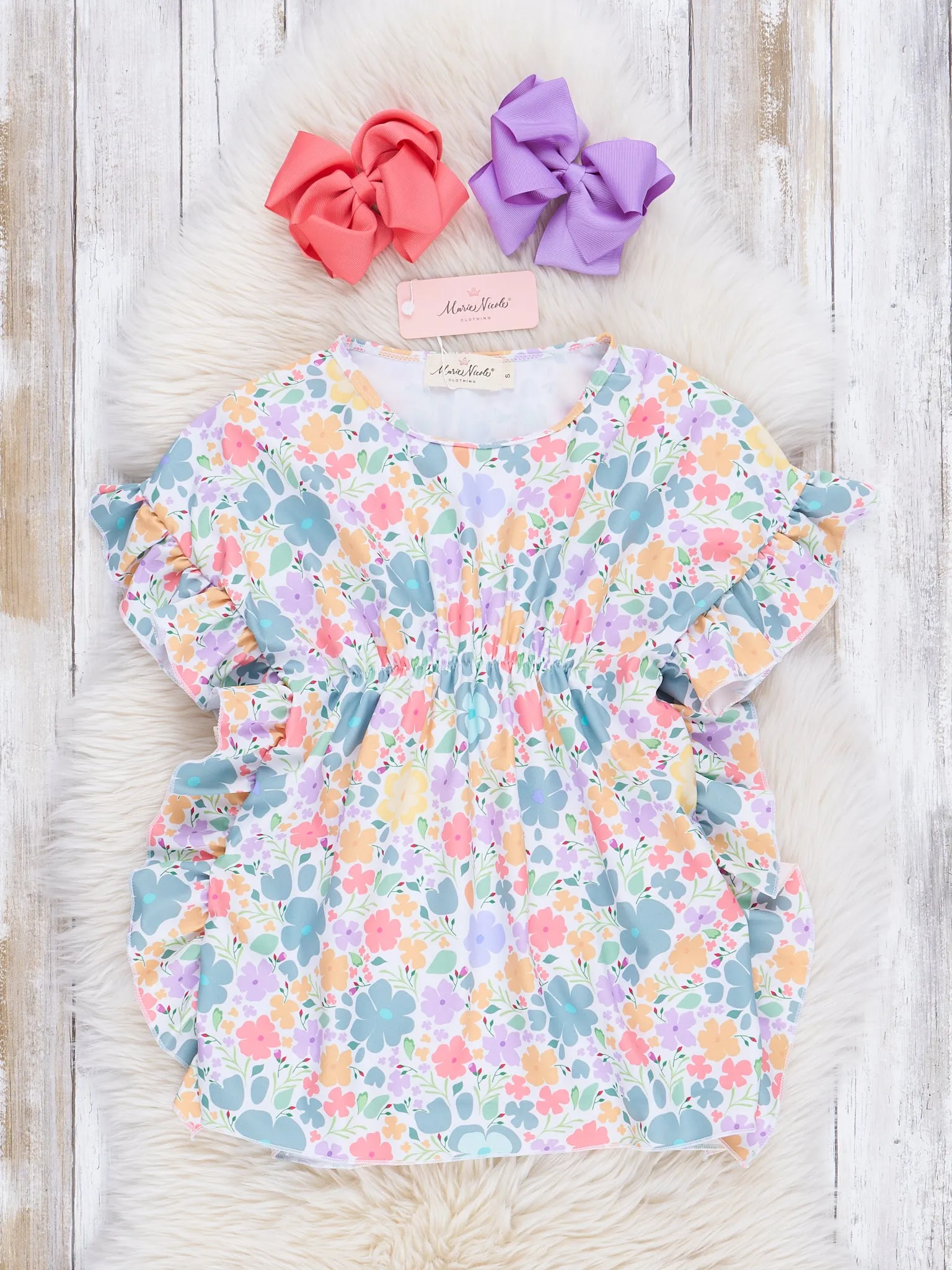 Mom & Me Green Marigolds Swim Cover Up