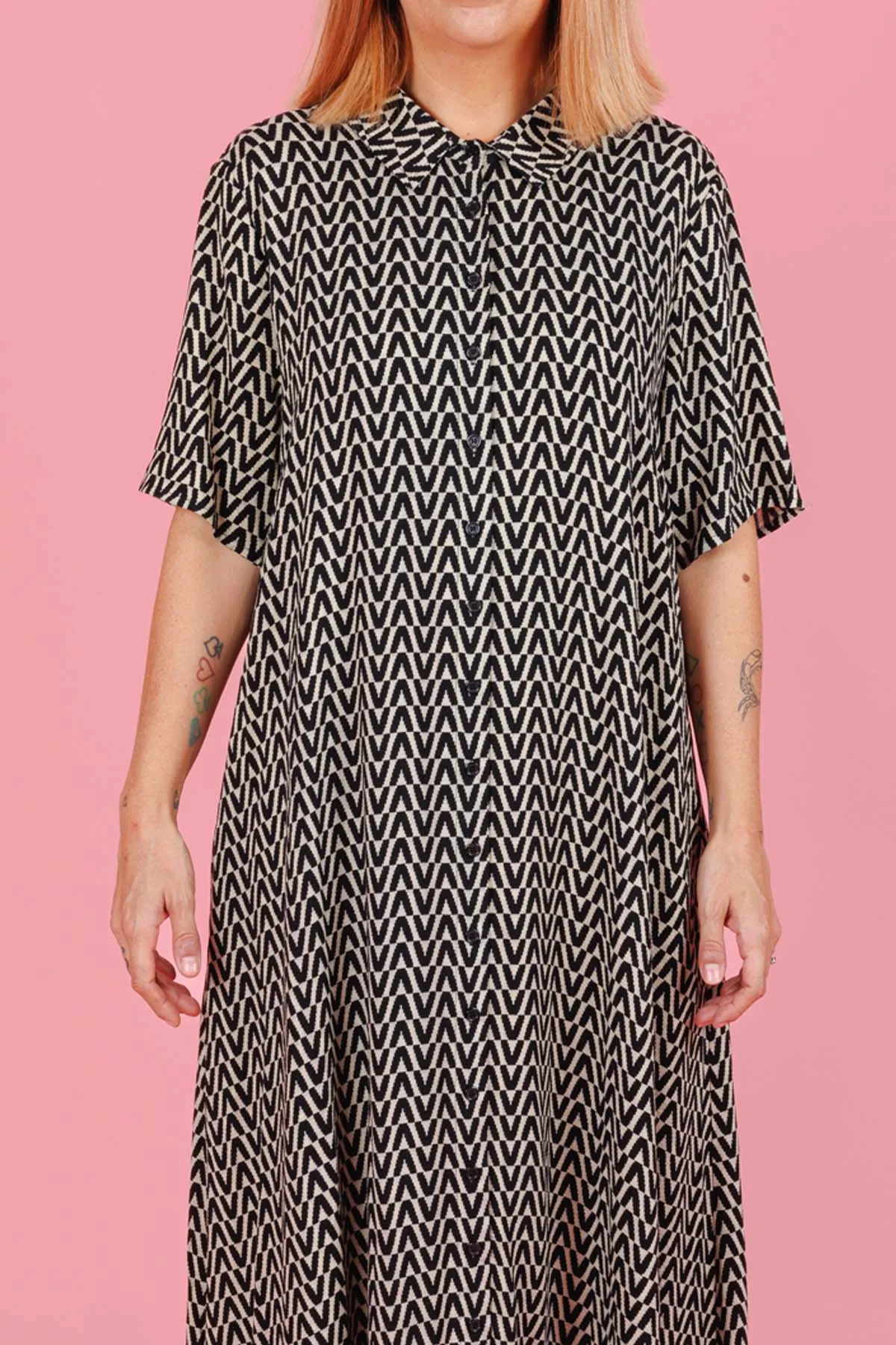 Monaco Shirt Dress - Black
