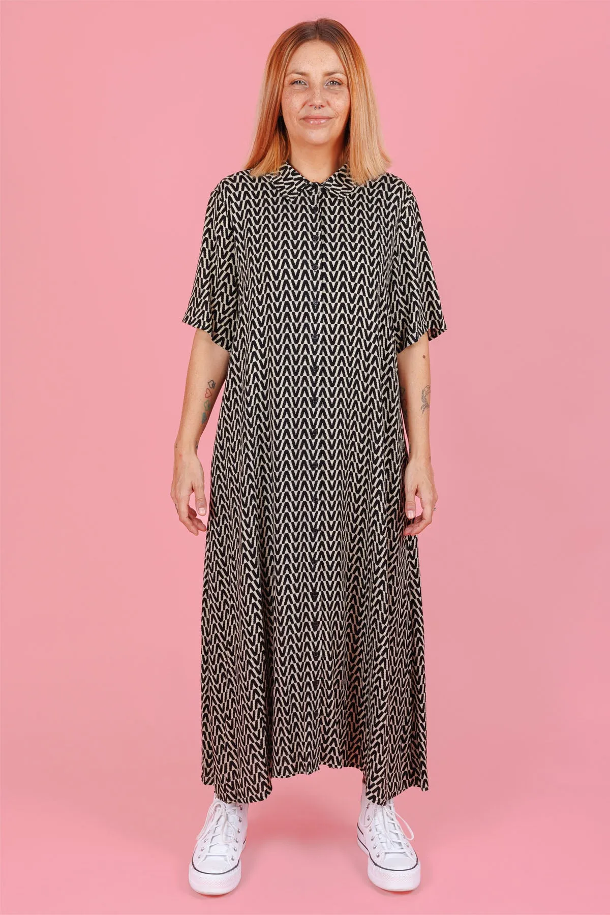 Monaco Shirt Dress - Black