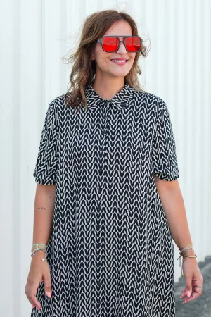 Monaco Shirt Dress - Black