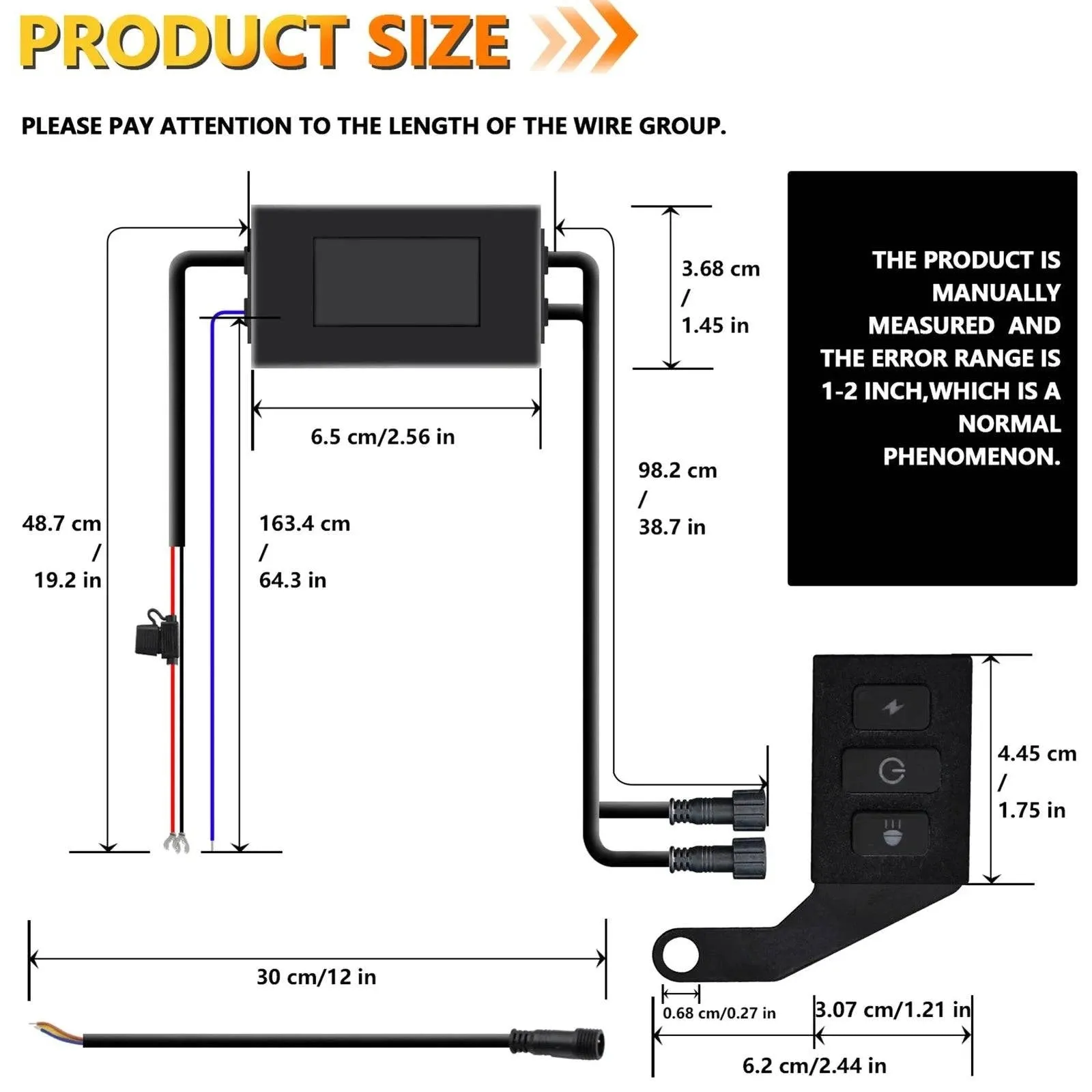 Motorcycle Wiring Harness Kit, 300W 16 AWG Waterproof Connector Wiring Harness Kit Motorcycle Spotlight Wiring Harness Kit