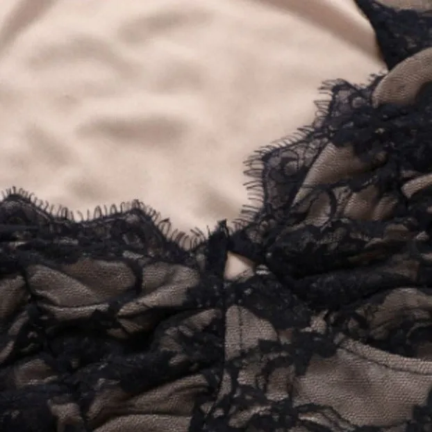 Niche Embroidered Black Mesh Top