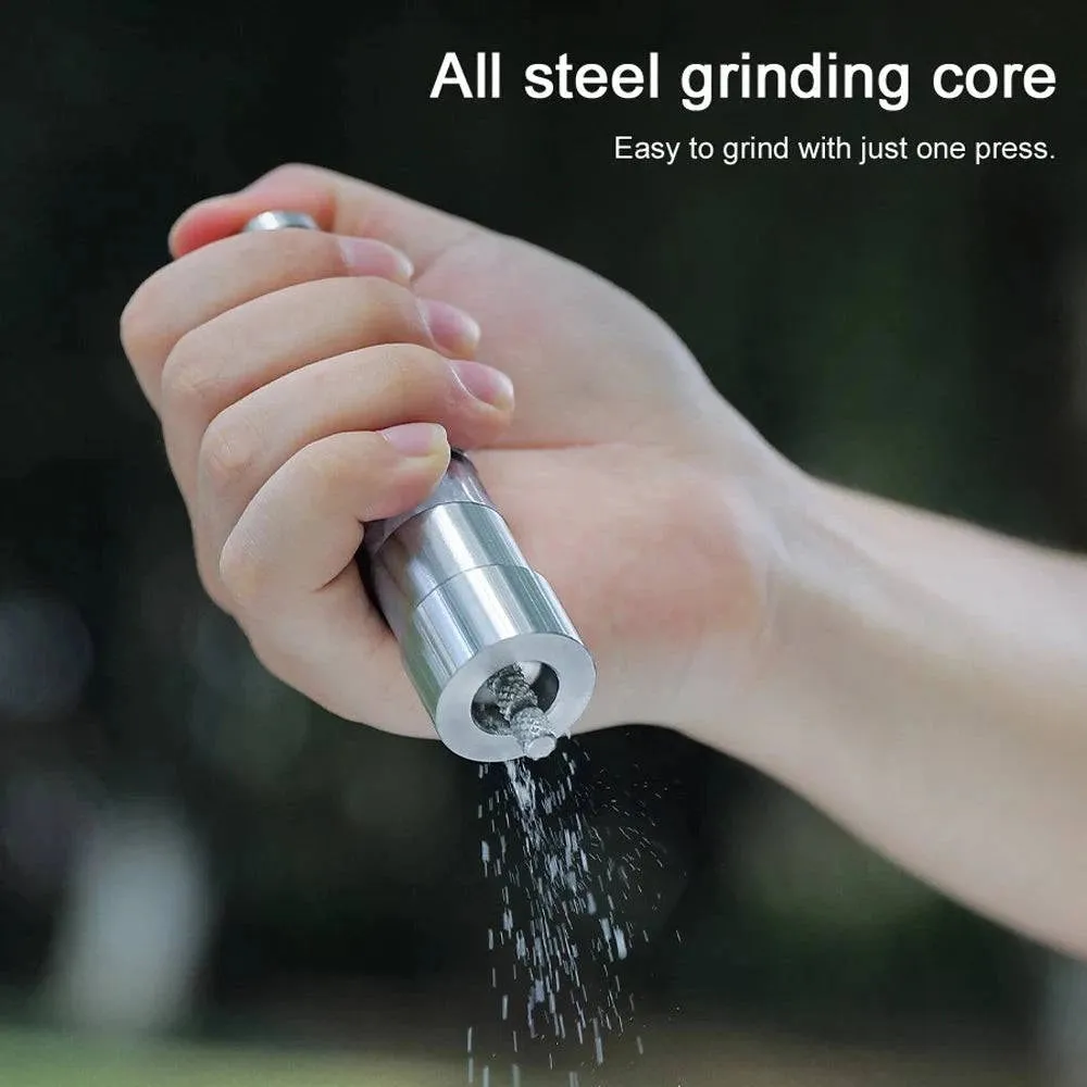 Outdoor Stainless Steel Pepper Mill Manual Black Pepper Grinder Home Kitchen Tools Camping Picnic Press Type Pepper Mills