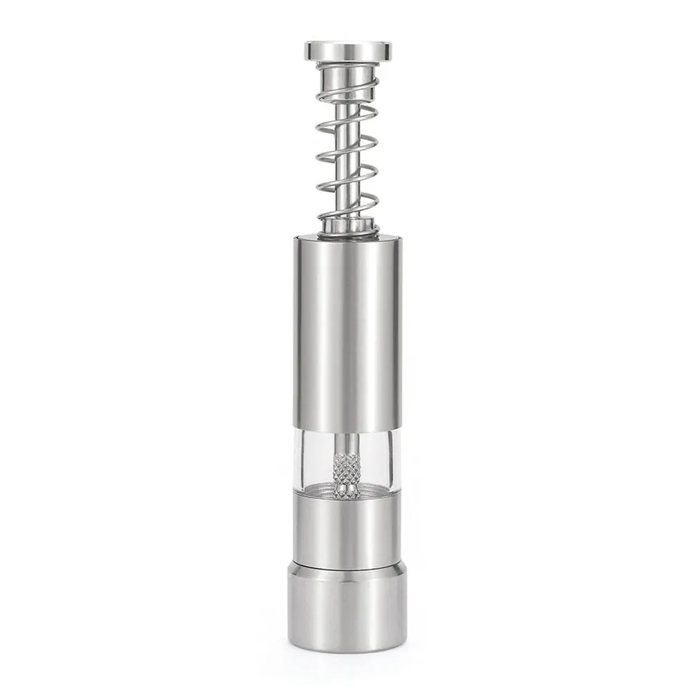 Outdoor Stainless Steel Pepper Mill Manual Black Pepper Grinder Home Kitchen Tools Camping Picnic Press Type Pepper Mills