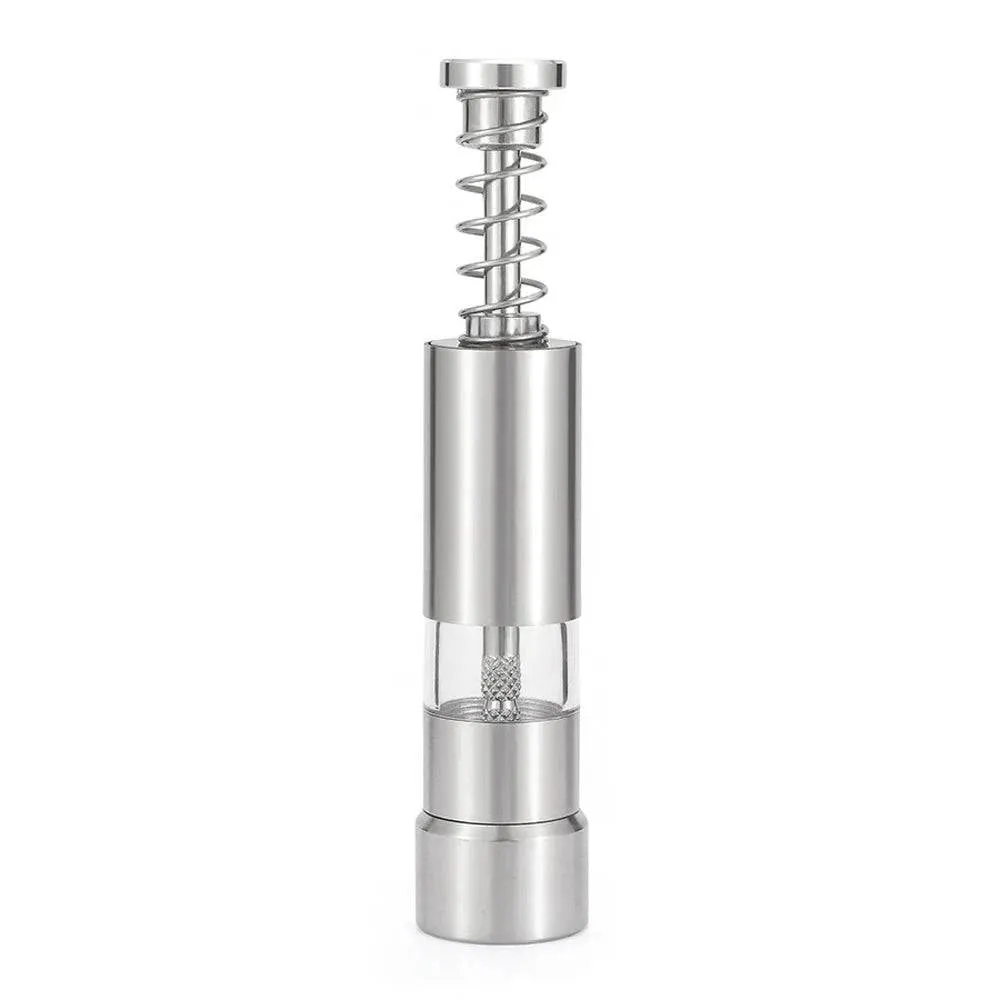 Outdoor Stainless Steel Pepper Mill Manual Black Pepper Grinder Home Kitchen Tools Camping Picnic Press Type Pepper Mills