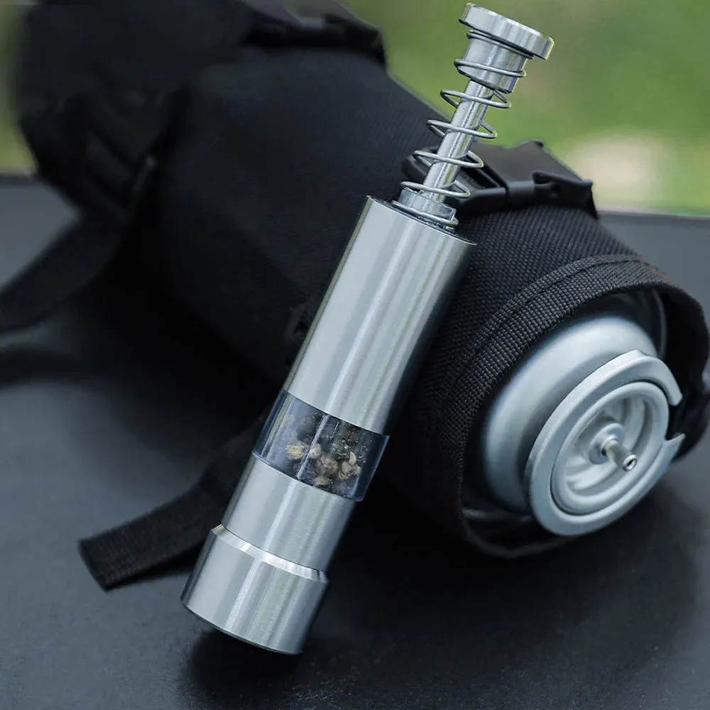 Outdoor Stainless Steel Pepper Mill Manual Black Pepper Grinder Home Kitchen Tools Camping Picnic Press Type Pepper Mills