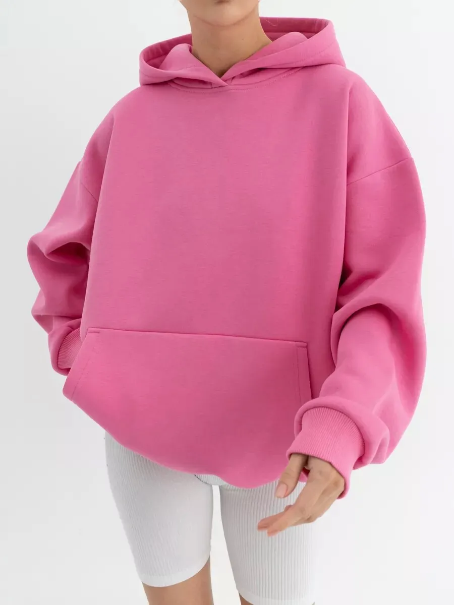 Oversized Patchwork Hooded Sweatshirt