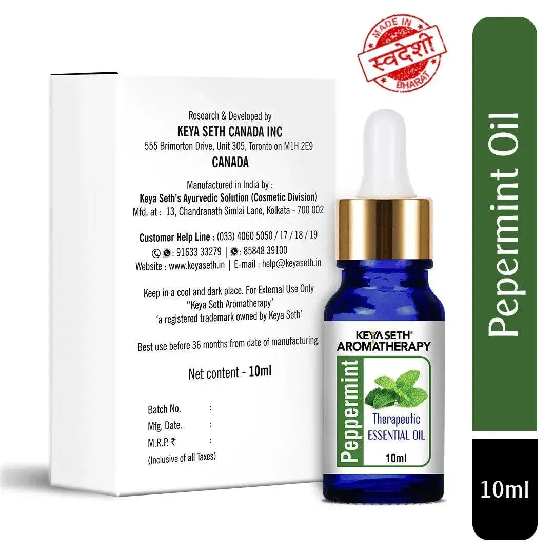 Peppermint Essential Oil Natural Therapeutic Grade, Cooling and Pain Reliving, Decongestant, Stress Relief,10ml