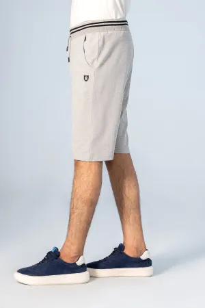 PIQUE TIPPING SHORTS GREY MELANGE