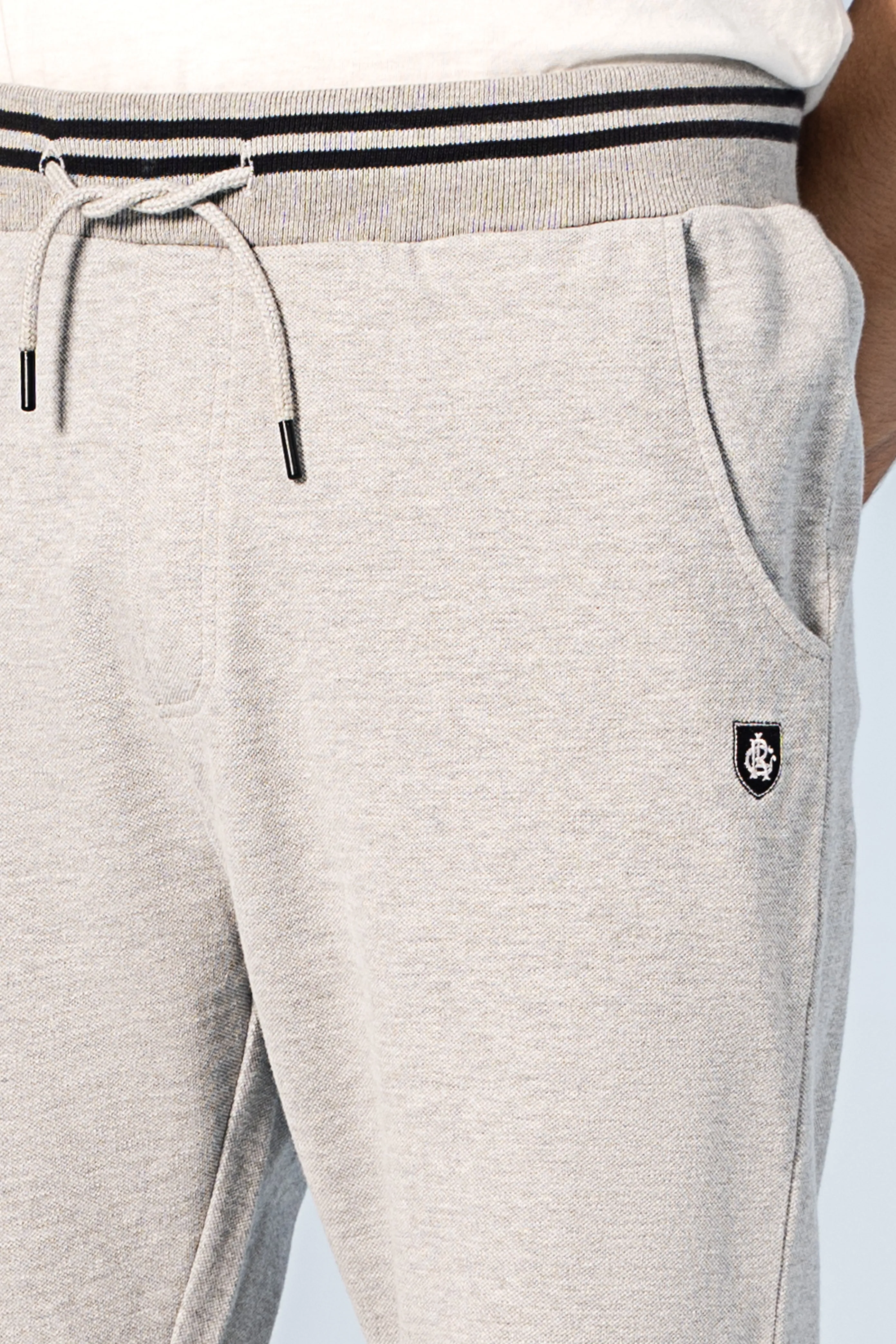 PIQUE TIPPING SHORTS GREY MELANGE