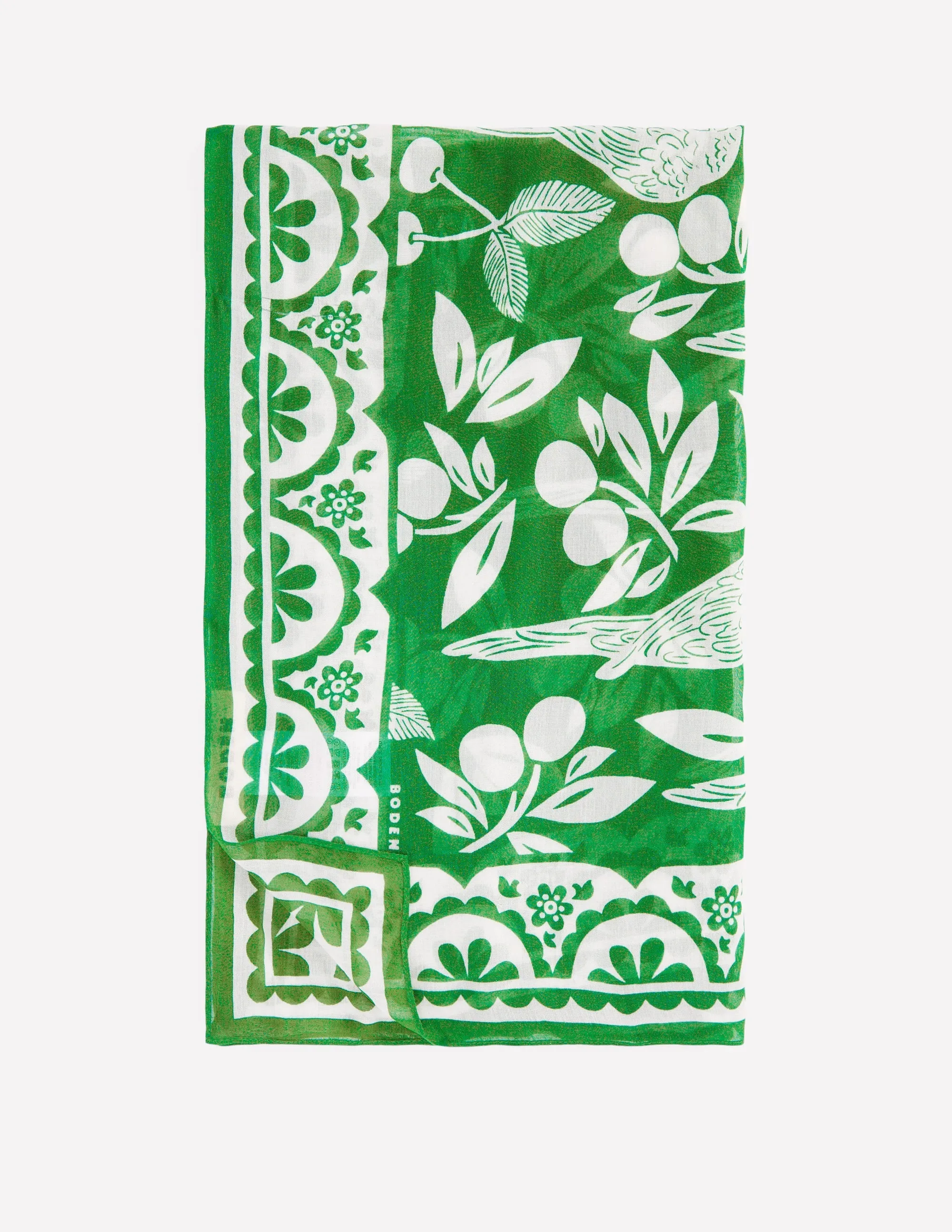 Printed Sarong Scarf-Green Tambourine, Parrot Pop