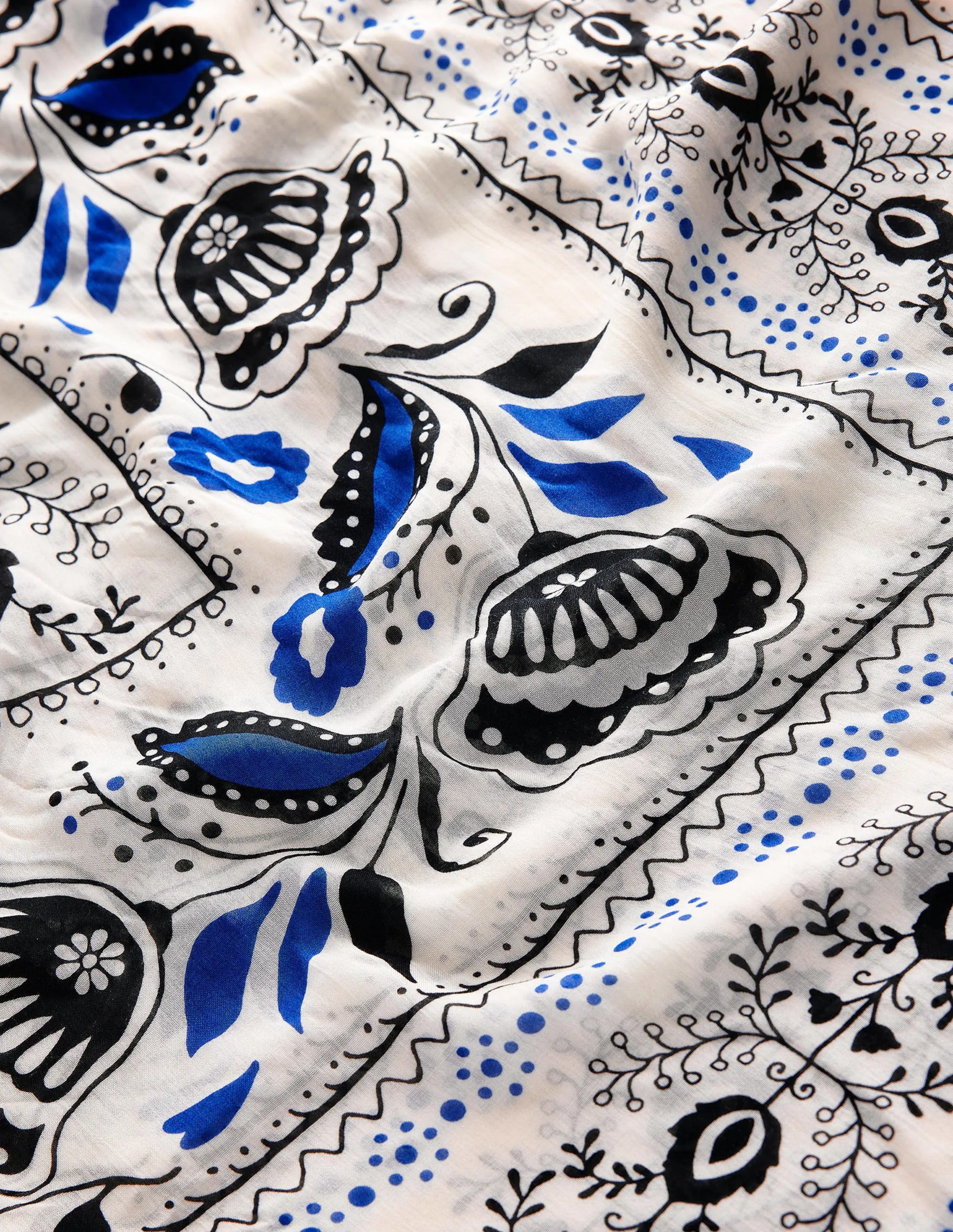 Printed Sarong Scarf-Ivory, Milos Bloom