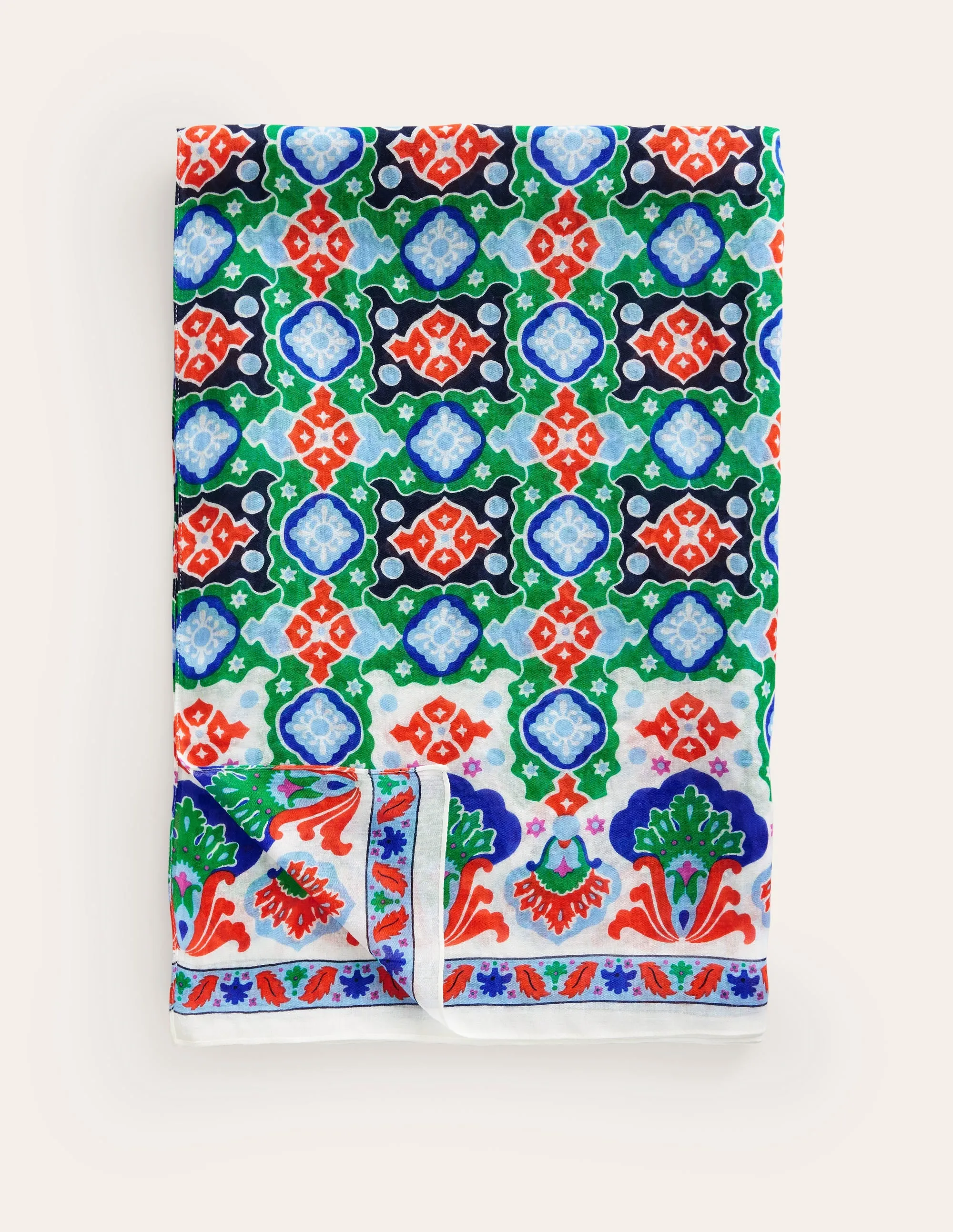 Printed Sarong Scarf-Multi, Coastal Tile