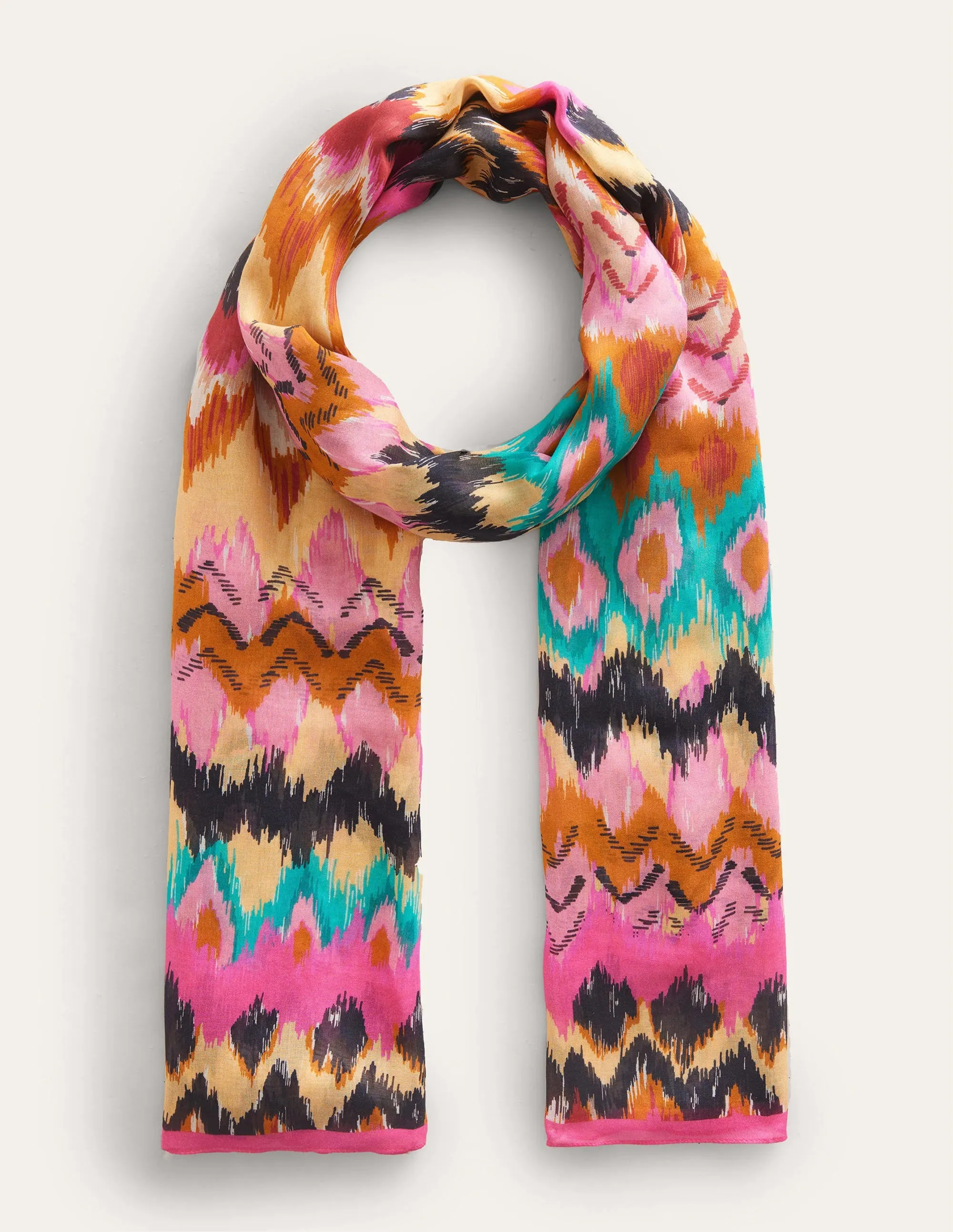 Printed Sarong Scarf-Multi, Ikat