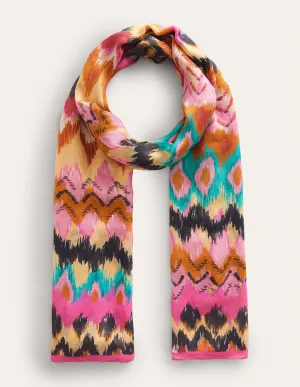 Printed Sarong Scarf-Multi, Ikat