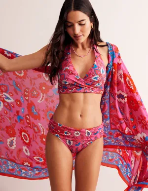 Printed Sarong Scarf-Party Pink, Botanic Sprig
