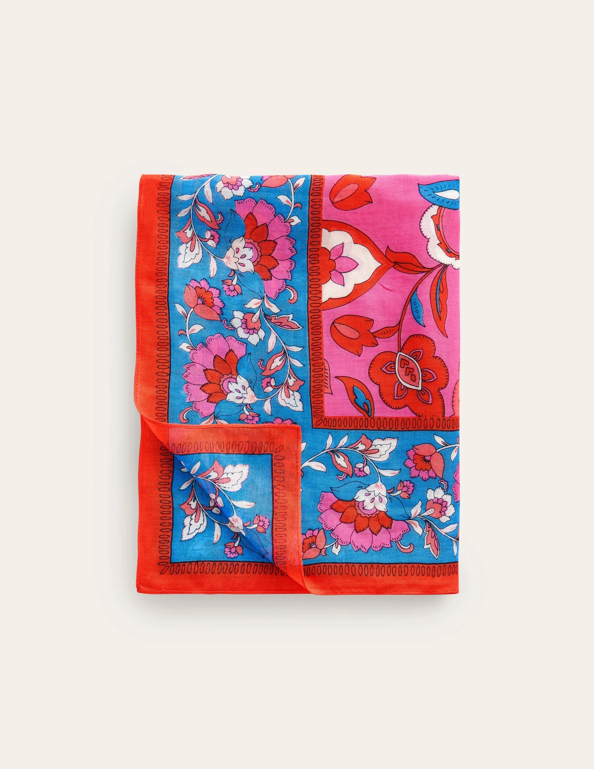 Printed Sarong Scarf-Party Pink, Botanic Sprig