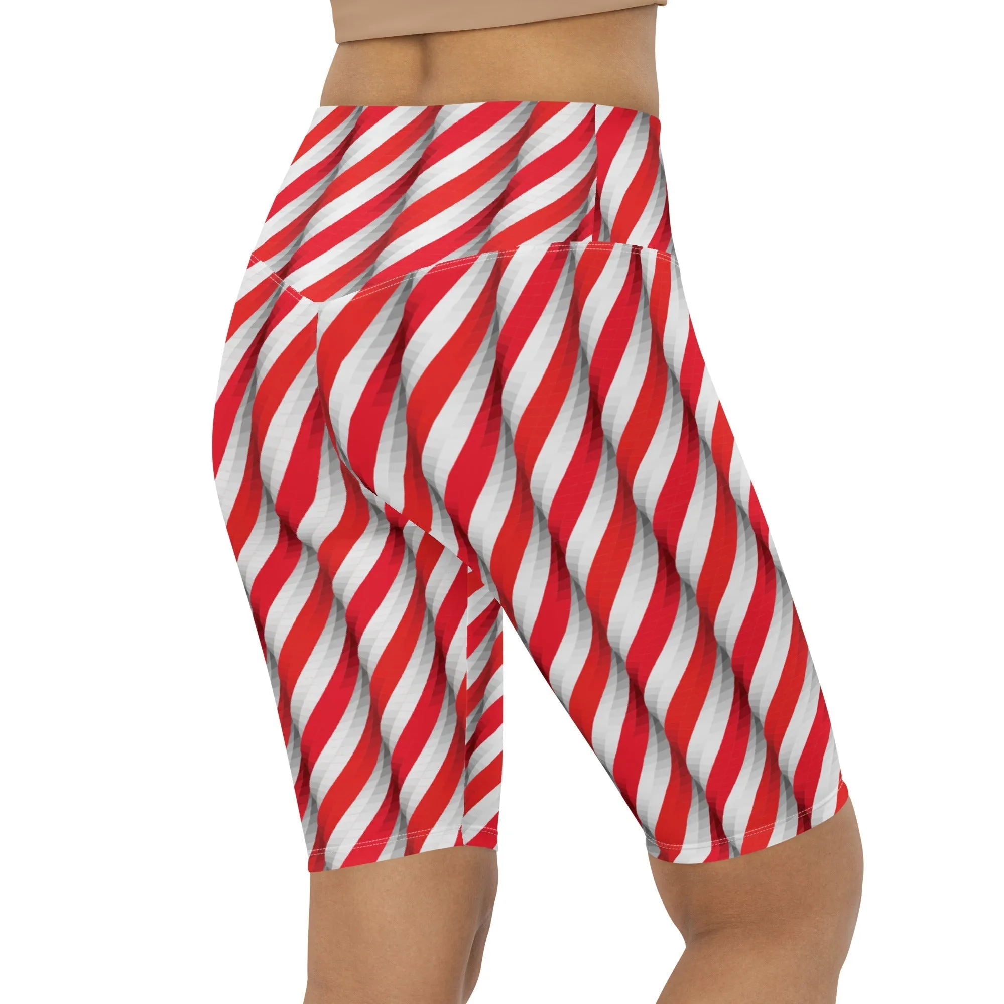 Real Candy Cane Biker Shorts