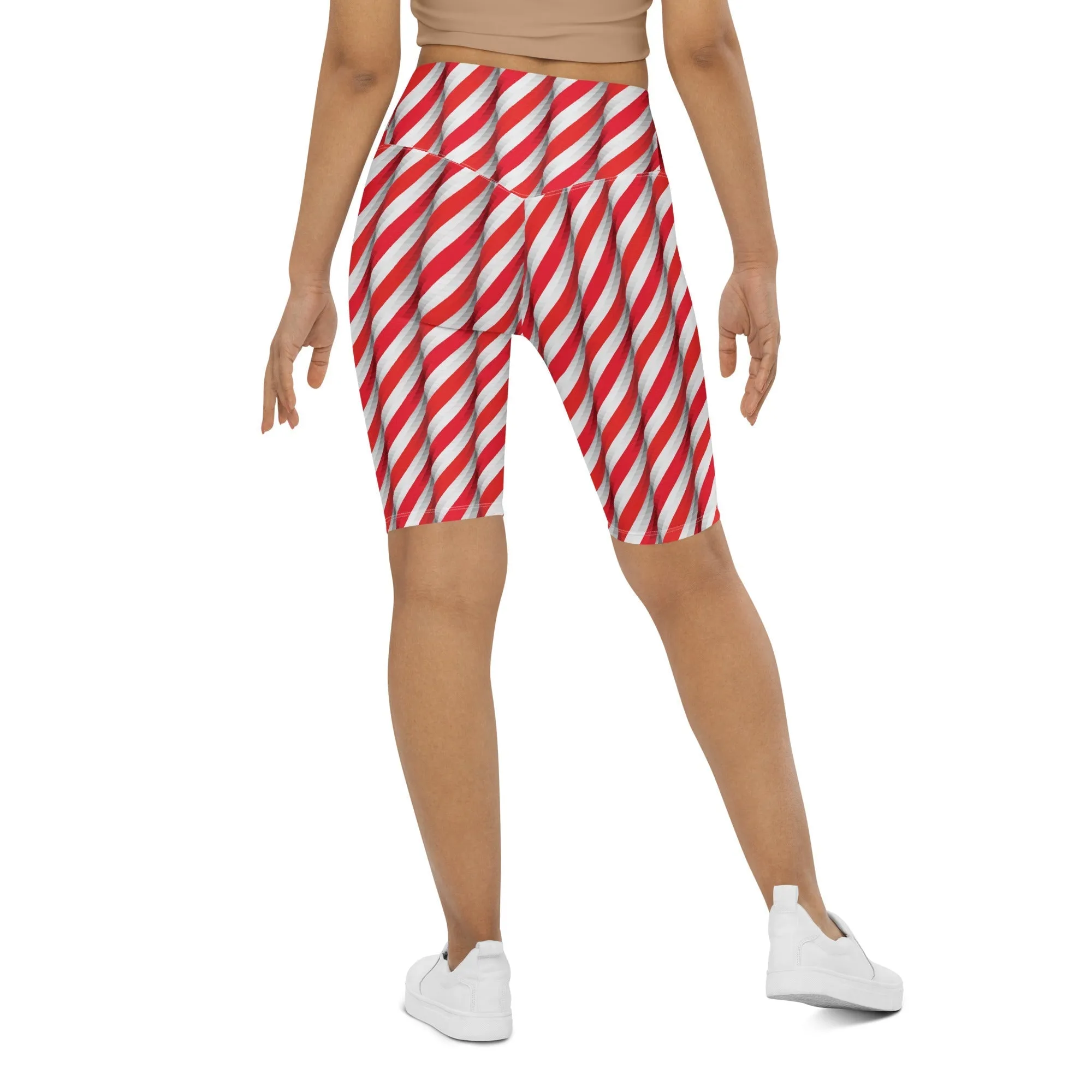Real Candy Cane Biker Shorts