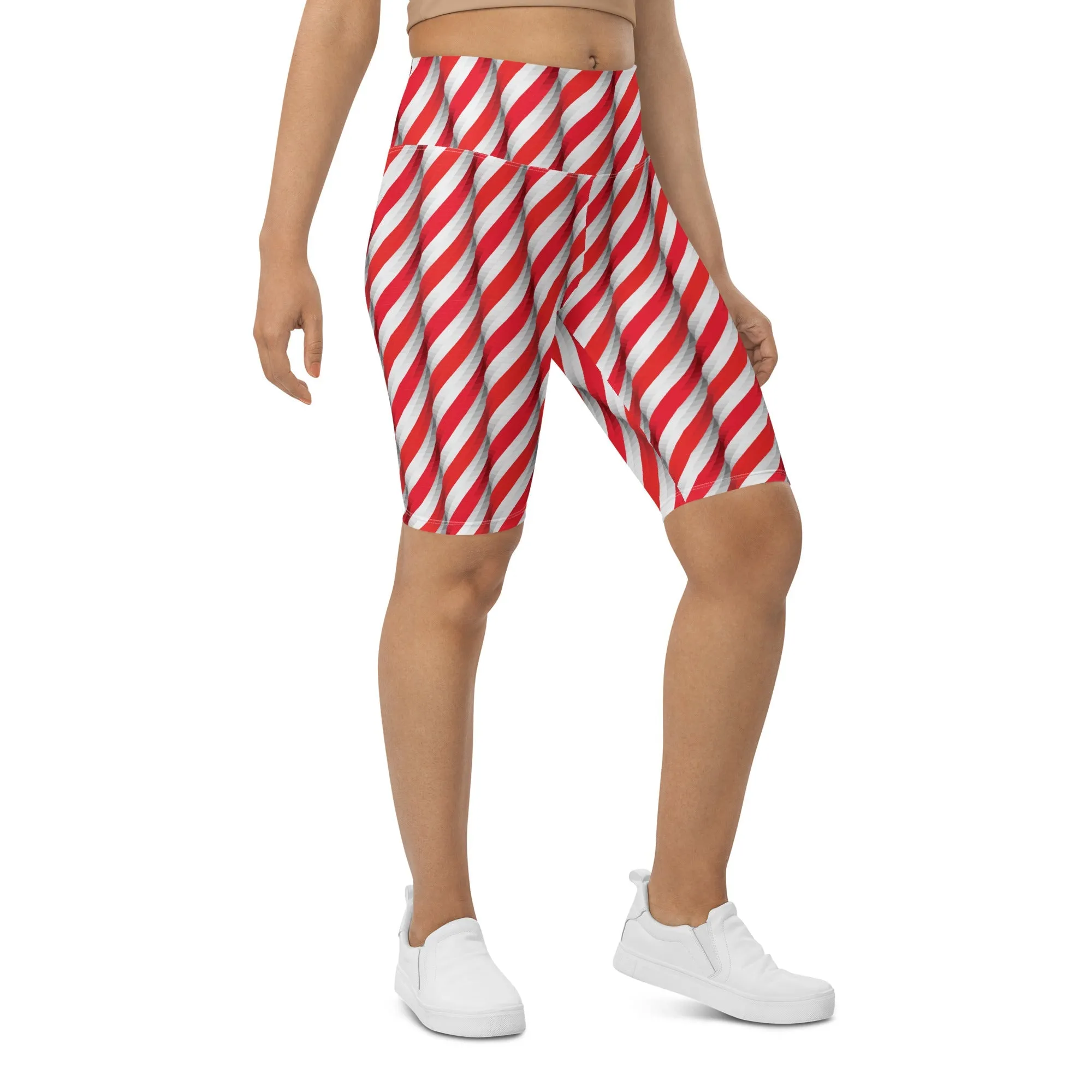 Real Candy Cane Biker Shorts
