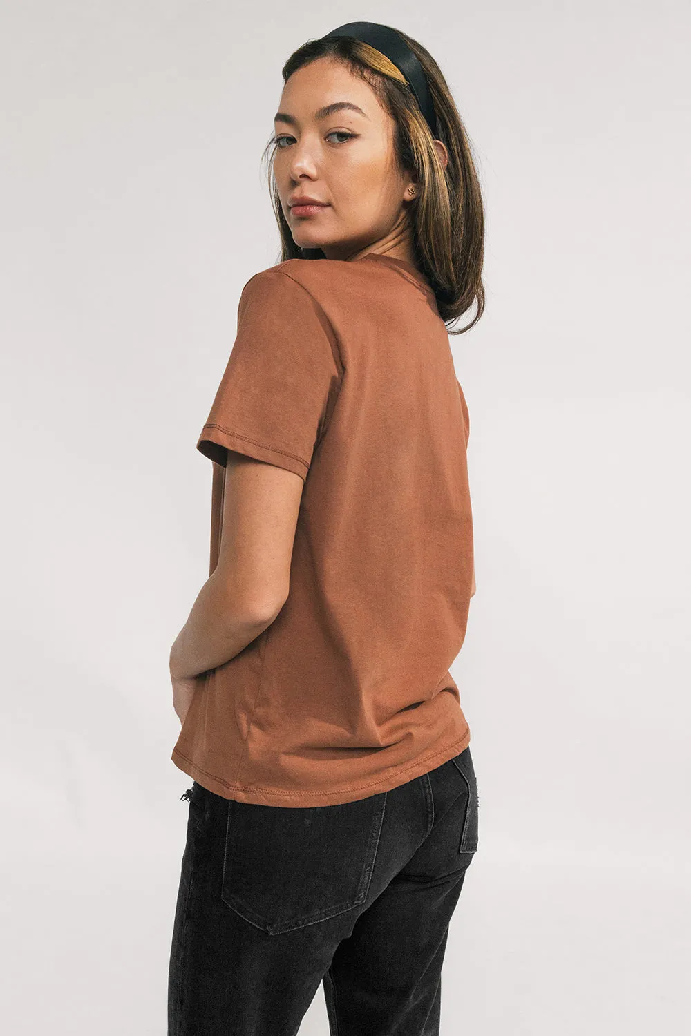 Relaxed Crew Neck T-Shirt (Latte)