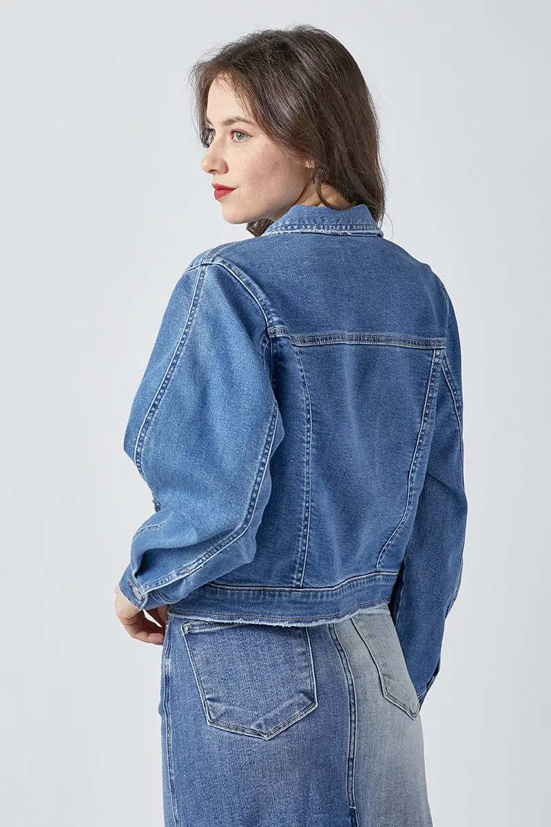 Risen Balloon Sleeve Jean Jacket