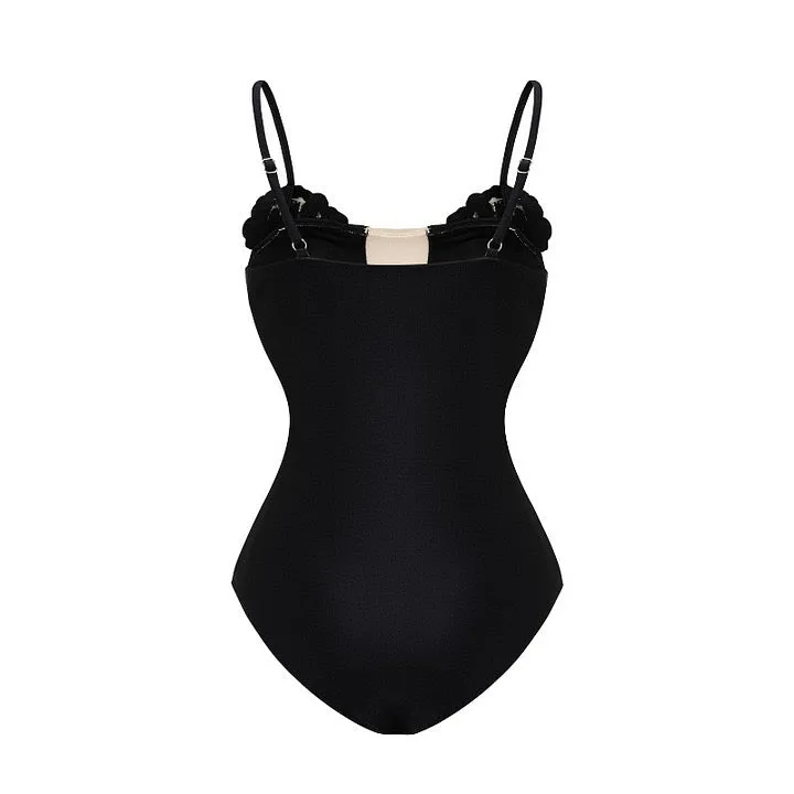 Rose Embellished Monokini With Skirt Set