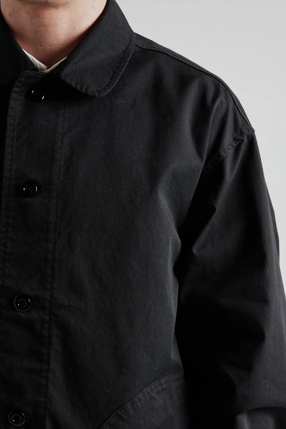 Round Patch Coverall Jacket - Black