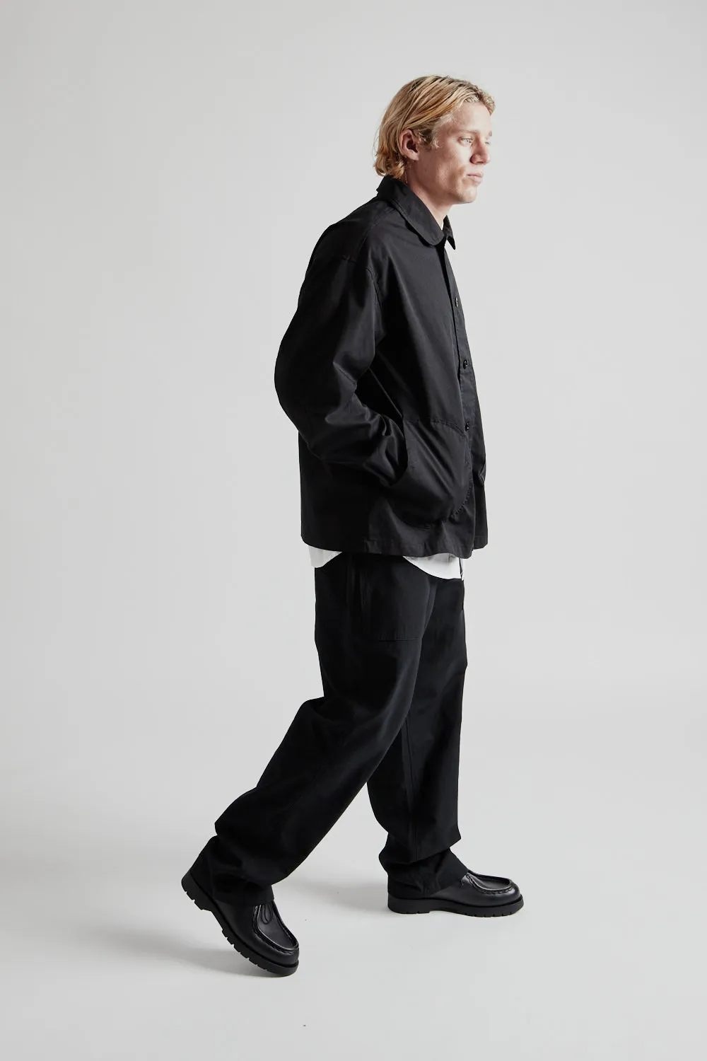 Round Patch Coverall Jacket - Black