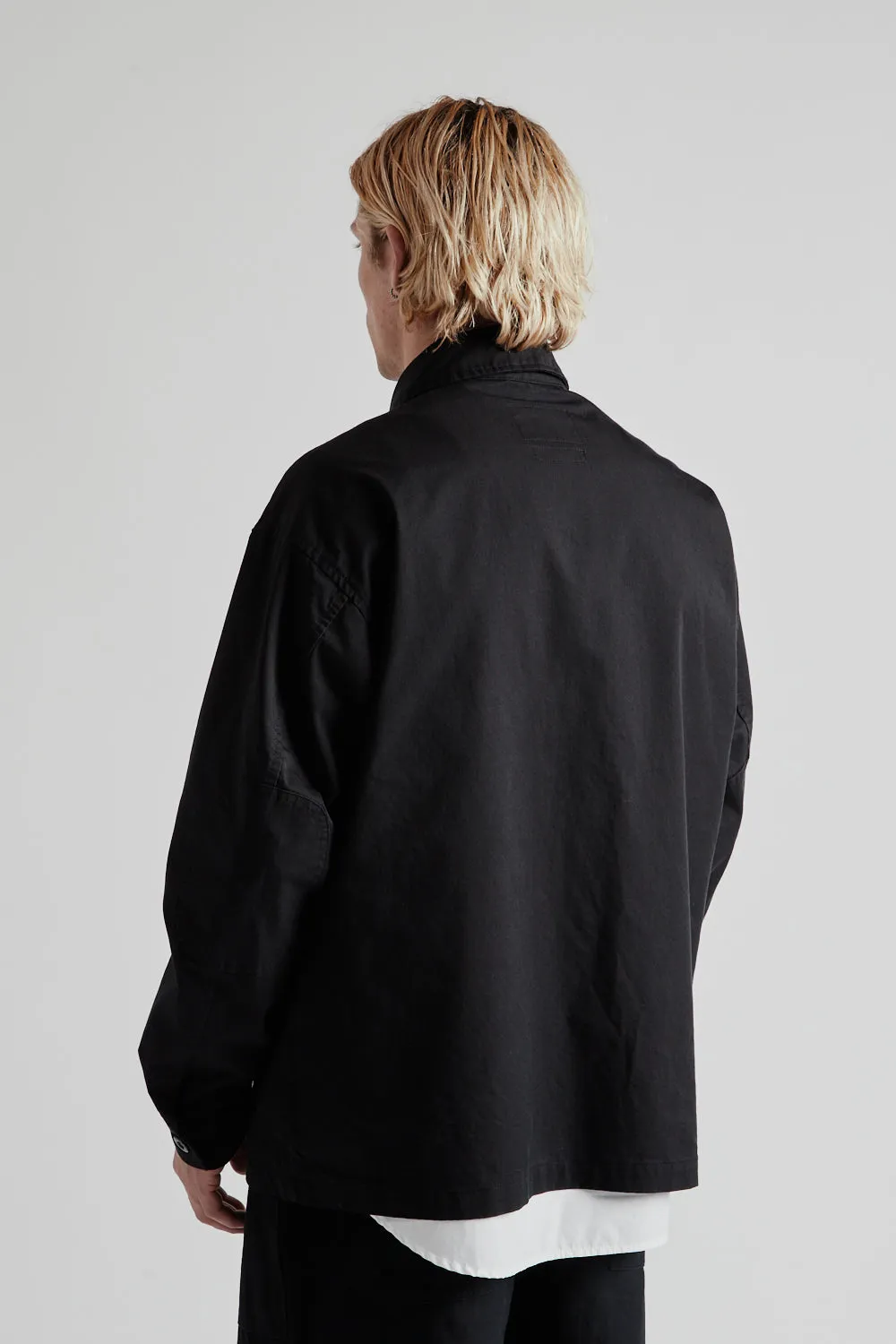 Round Patch Coverall Jacket - Black