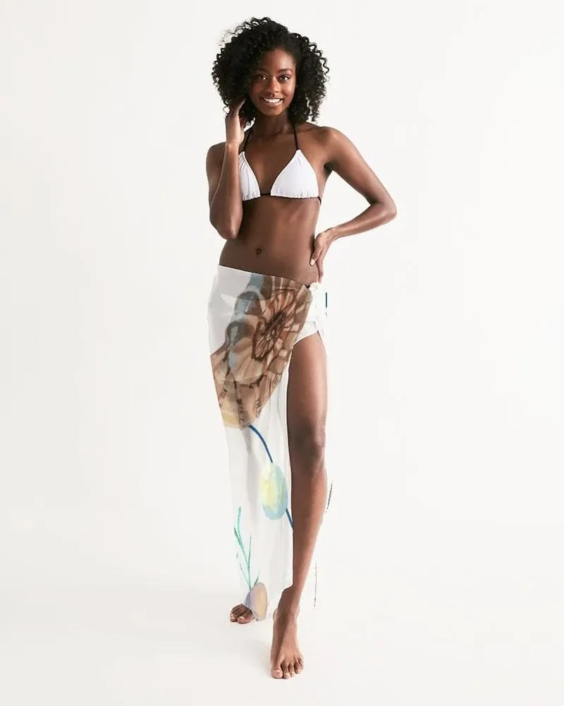 Sheer Sarong Swimsuit Cover Up Wrap / White Seashell