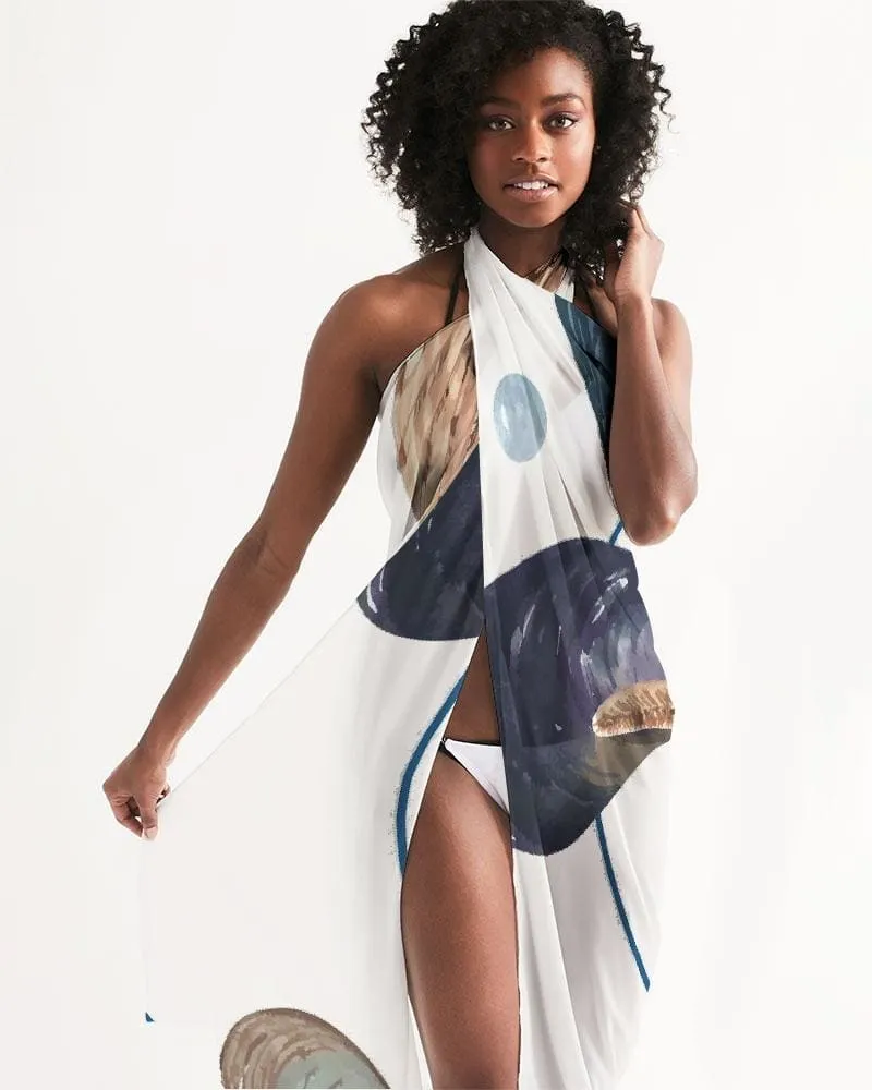Sheer Sarong Swimsuit Cover Up Wrap / White Seashell