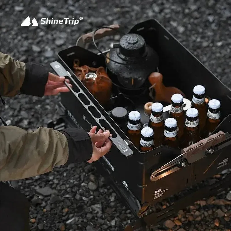ShineTrip Outdoor Open Box Multifunctional Camping Storage Box Large Capacity Box Stackable Splicing  Camping Accessory ﻿
