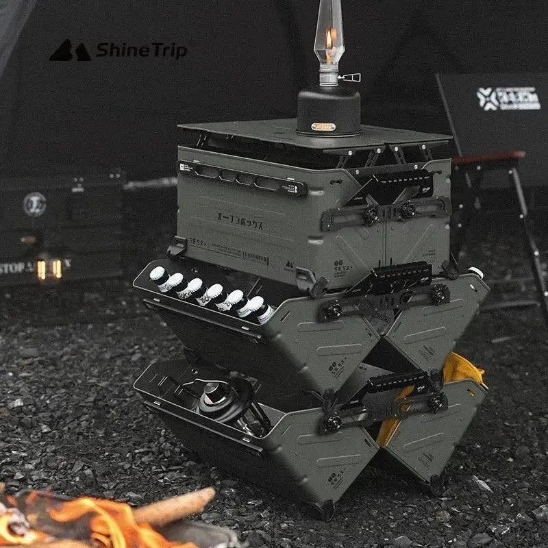 ShineTrip Outdoor Open Box Multifunctional Camping Storage Box Large Capacity Box Stackable Splicing  Camping Accessory ﻿