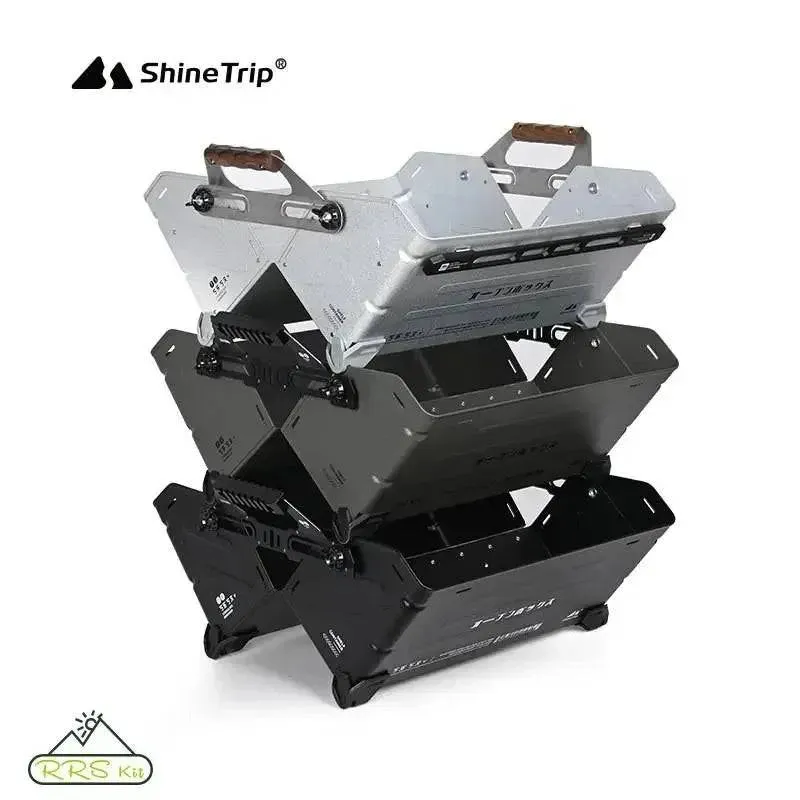 ShineTrip Outdoor Open Box Multifunctional Camping Storage Box Large Capacity Box Stackable Splicing  Camping Accessory ﻿