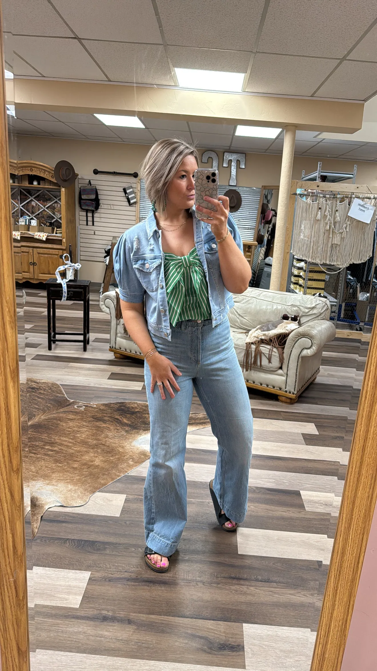 Shirring Sleeve Crop Jacket