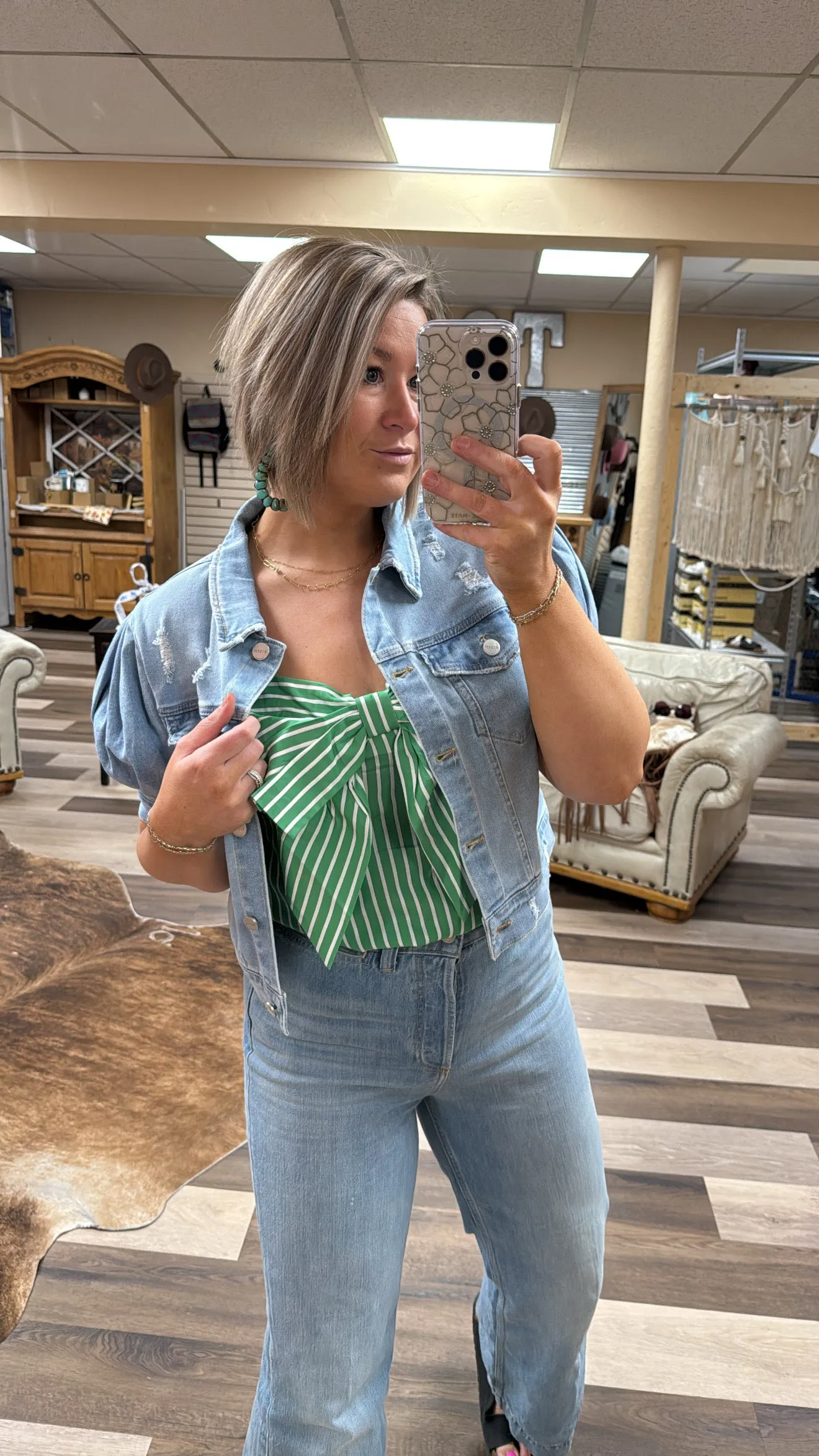 Shirring Sleeve Crop Jacket