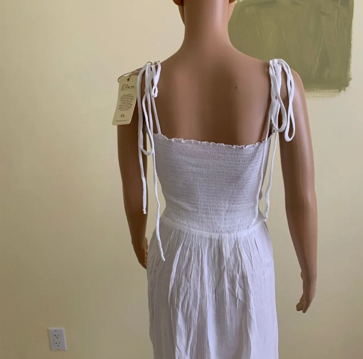 Smocked Spaghetti Strap Cover-Up Dr