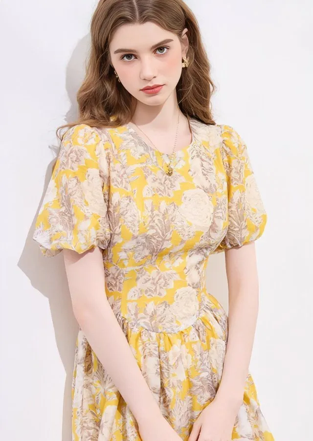 SMOOTH FLORAL MINI DRESS