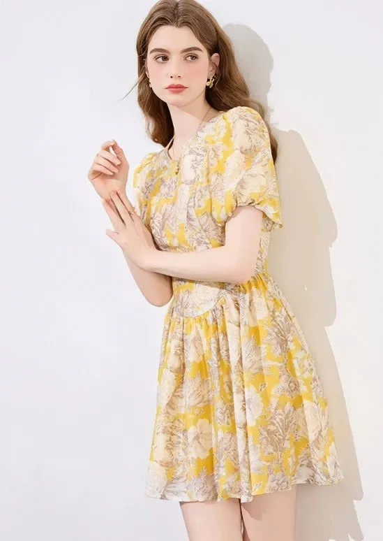 SMOOTH FLORAL MINI DRESS