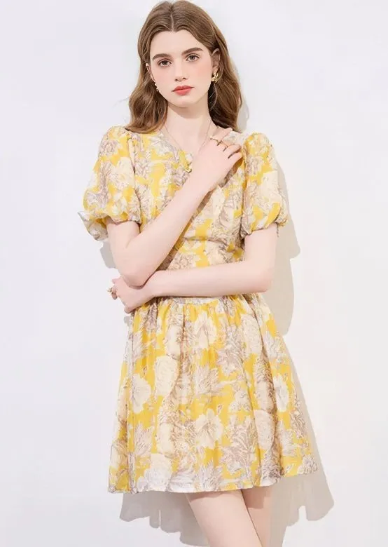 SMOOTH FLORAL MINI DRESS