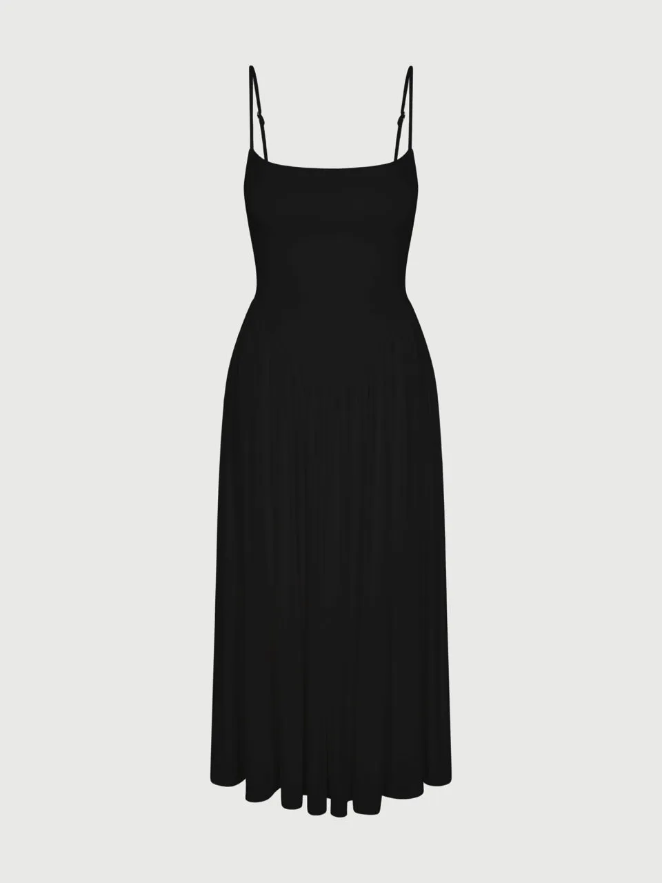 Smooth Shirred Tank Midi Dress