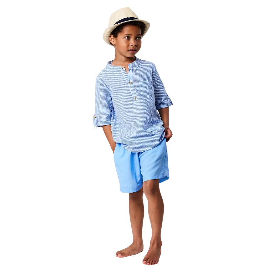 Snapper Rock Frankie Resort Shirt B80002 - Seersucker Stripe Blue