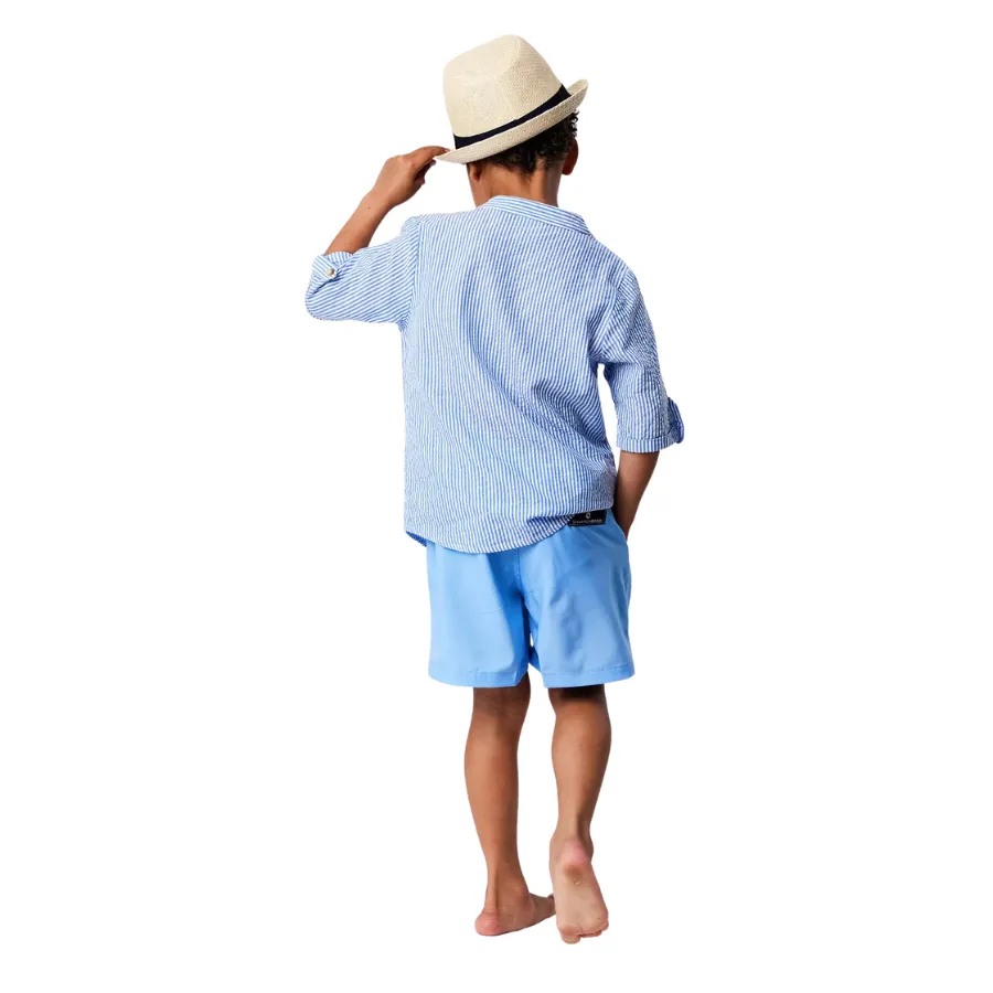 Snapper Rock Frankie Resort Shirt B80002 - Seersucker Stripe Blue