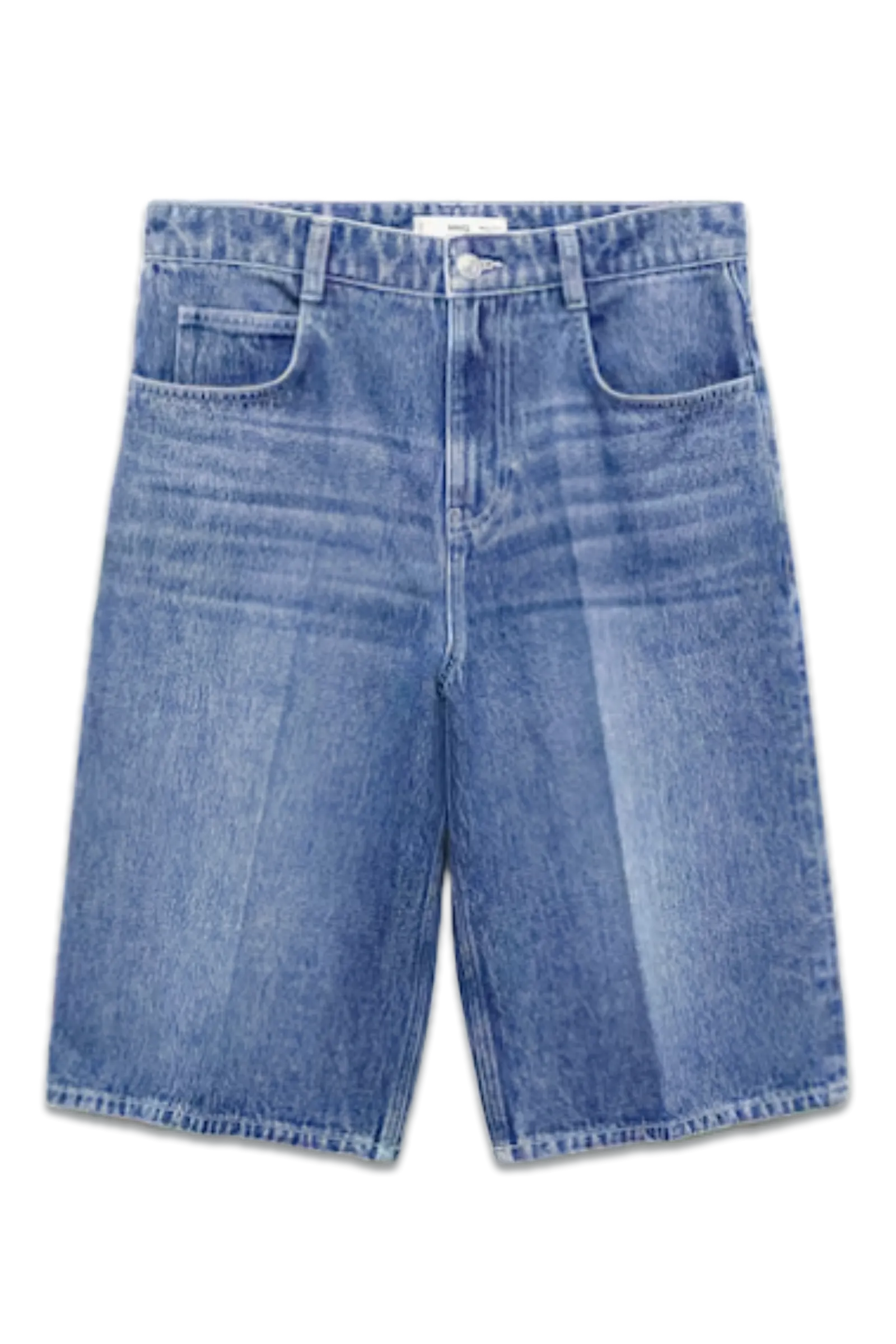 Straight-Fit Denim Bermuda Shorts