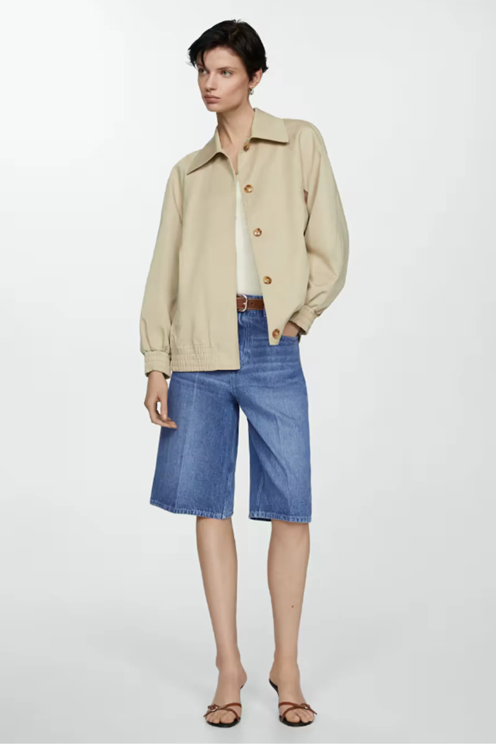 Straight-Fit Denim Bermuda Shorts