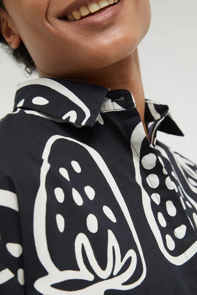 Strawberry Print Unisex Camp Shirt